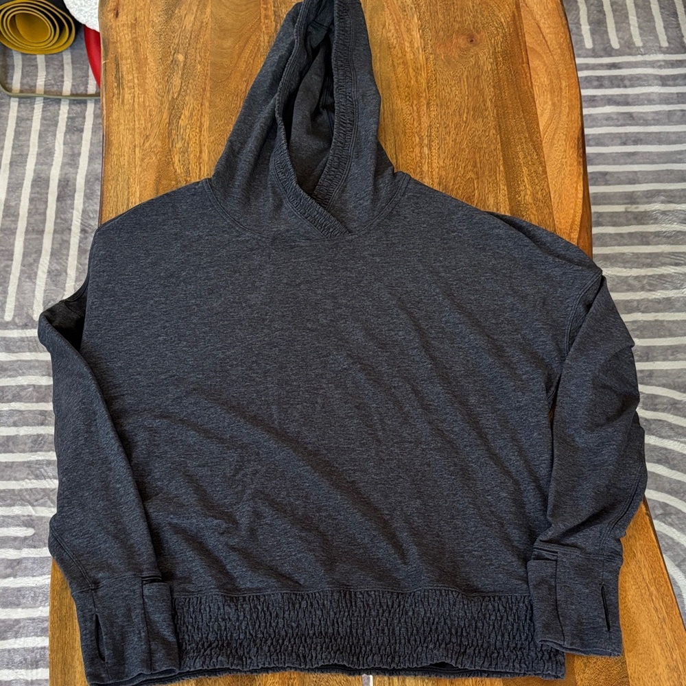 lululemon athletica Women's Heathered Blue Hooded Long Sleeve Top